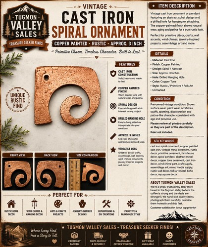 Cast iron spiral ornament - iron,